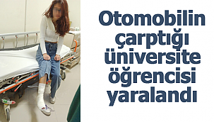 Otomobilin çarptığı üniversite öğrencisi yaralandı