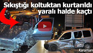 Sıkıştığı koltuktan kurtarıldı yaralı halde kaçtı