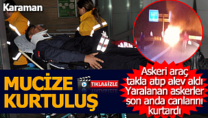 Askeri araç devrilip alev aldı 3 yaralı