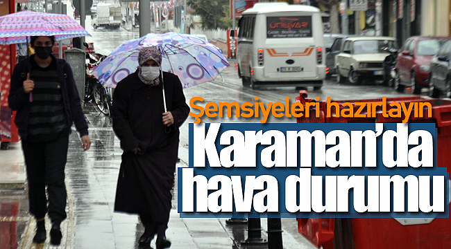 Şemsiyeleri hazırlayın Karaman'da hava durumu