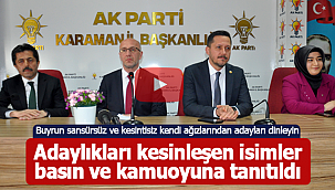 Karaman'da AK Parti kesinleşmiş adaylarını kamuoyuna tanıttı