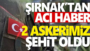 Şırnak'ta iki asker şehit oldu