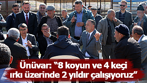 Ünüvar: ''8 koyun ve 4 keçi ırkı üzerinde 2 yıldır çalışıyoruz''