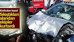 Karaman'da korkutan kaza