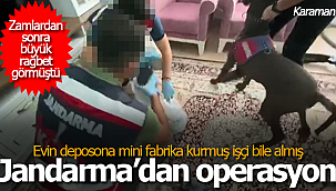 Evine kurduğu mini fabrikaya operasyon