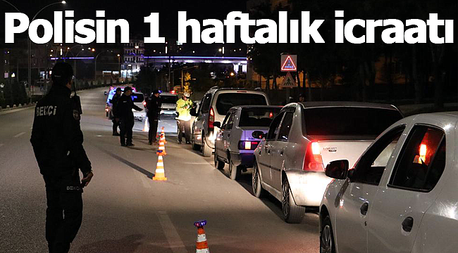 Karaman'da polisin haftalık icraatı yayınlandı