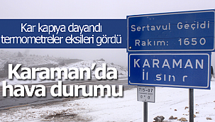 Karaman'da kar kapıya dayandı