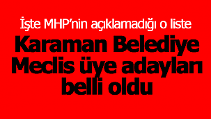 Karaman'da MHP'nin belediye listesi belli oldu