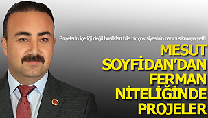 Soyfidan'dan, ferman niteliğinde projeler