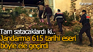 Jandarmadan satış öncesi operasyon, 615 eser ele geçirildi