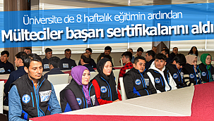 Karaman'da eğitimini tamamlayan mülteciler sertifikalarını aldı