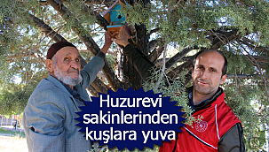 Huzurevi sakinlerinden kuşlara yuva