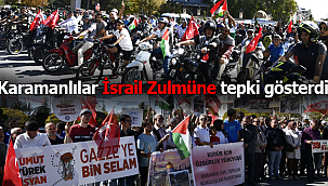 Karamanlılar İsrail zulmüne tepki gösterdi